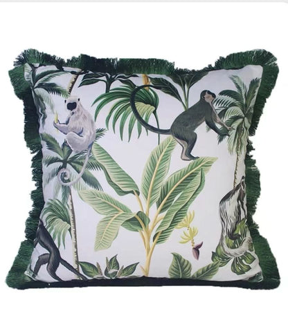 JUNGLELIVA – Retro Jungle Animal Cushion Cover for Sofa Decor