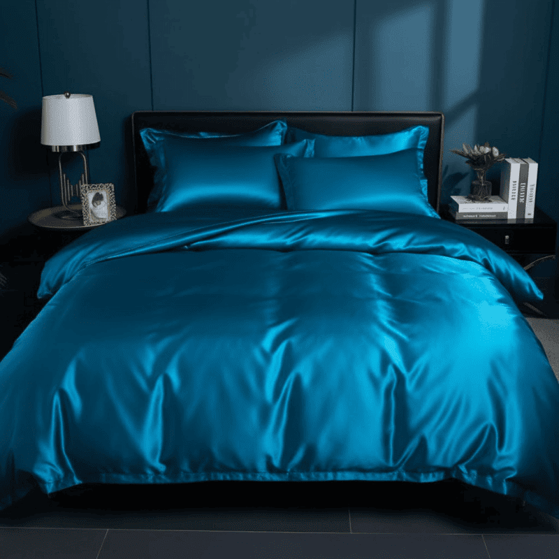 Queen Bedding Set Polyester Satin-Feel Cover for Year-Round Sleep Comfort Machine Washable Wrinkle-Free