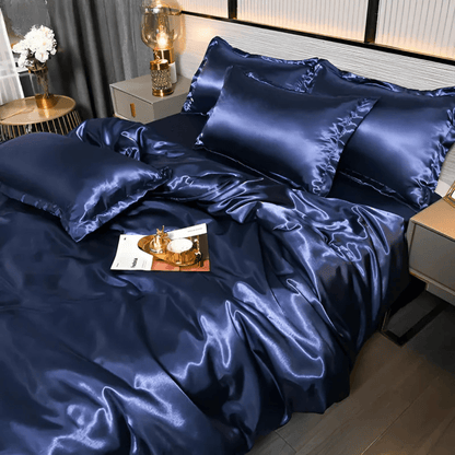 Queen Bedding Set Polyester Satin-Feel Cover for Year-Round Sleep Comfort Machine Washable Wrinkle-Free