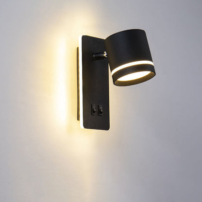 Adjustable LED Wall Sconce with Backlight – Rotatable Reading Light for Bedroom & Hallway – Modern Spotlight for Bedside & Living Room