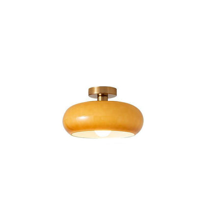 Spherical Glass Ceiling Fixture with Metallic Finish – Contemporary Single-Bulb Lighting for Living Room, Bedroom & Entryway