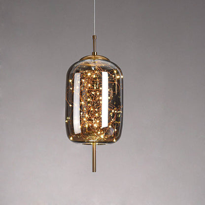 Glass Pendant Light with Adjustable Cord – Modern Minimalist Hanging Ceiling Fixture for Living Room, Bedroom & Dining | LED Ambient