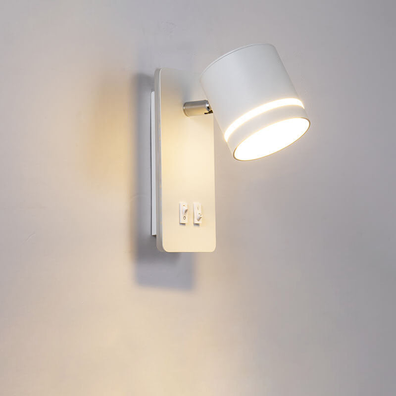 Adjustable LED Wall Sconce with Backlight – Rotatable Reading Light for Bedroom & Hallway – Modern Spotlight for Bedside & Living Room