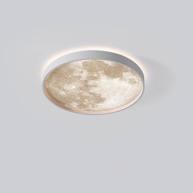 LED Flush Mount Ceiling Fixture with Remote Control - Acrylic Disc Overhead Panel for Bedroom, Kitchen, Hallway