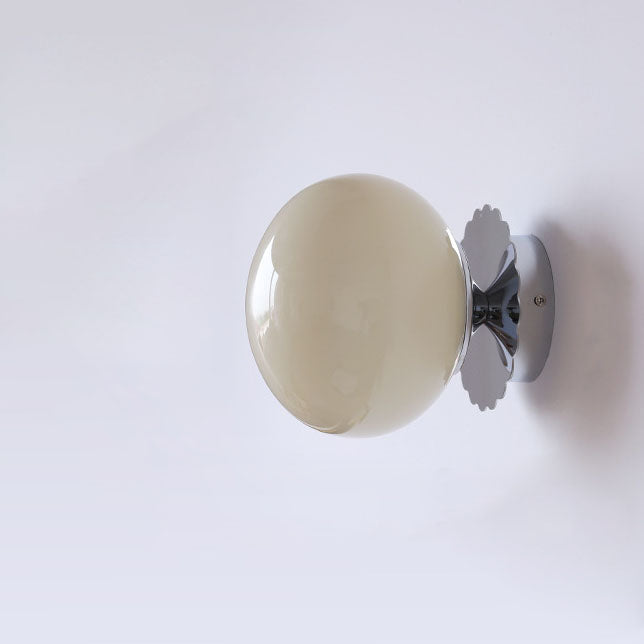 Metal & Glass Sconce Fixture 7 in Pink Beige White E26 Socket for Bedroom Office Hallway Ambient Task Lighting