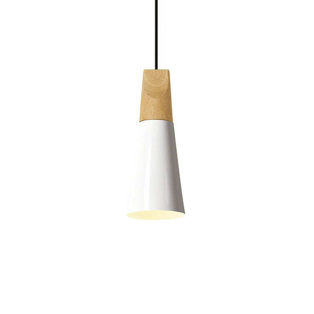 Aluminum & Wood Hanging Lamp E27 Socket Gray Black White Yellow Kitchen Island Dining Table Overhead Fixture Scandinavian Style Modern Minim