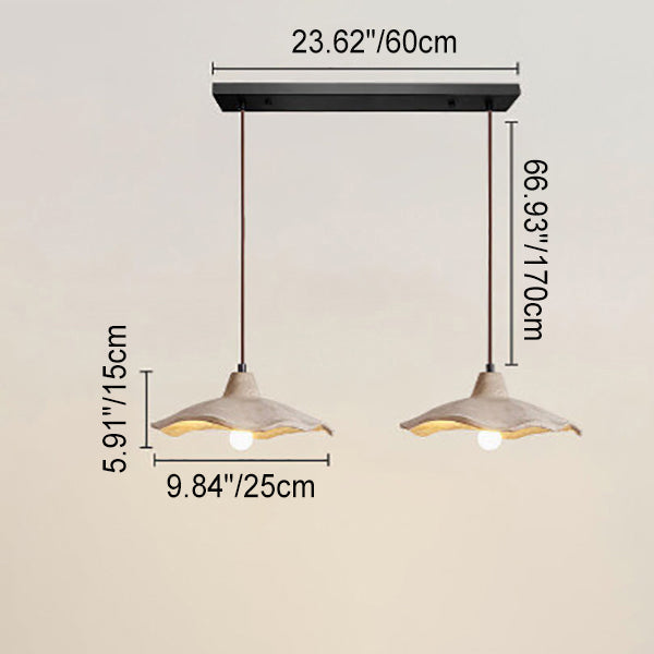 Industrial Concrete Hanging Light 10 in Yellow Ceiling Pendant Hardwired E26 Socket Adjustable Cord Kitchen Dining Room Bedroom Entryway Rus