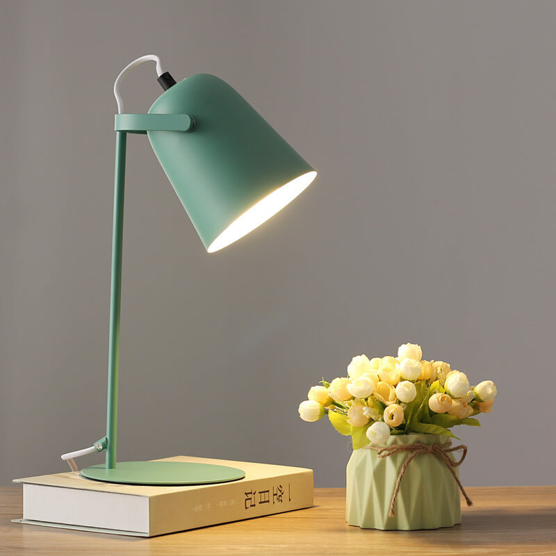 Modern Metal Desk Lamp 14 Inches with E26 Socket for Bedroom Nightstand Office Table Reading Light Plug-In Accent Lighting Contemporary Home