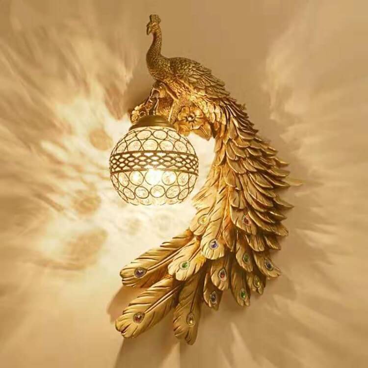Resin Sconce with Crystal Shade 18×12 Inch Hardwired LED Fixture for Bedroom Hallway Ambient Accent Industrial Modern Décor Multi-Color