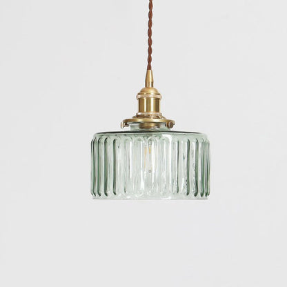 Glass Globe Hanging Ceiling Fixture Copper Accent Single Bulb Socket Asian Inspired Decor for Bedroom Entryway Dining Room Kitchen Island
