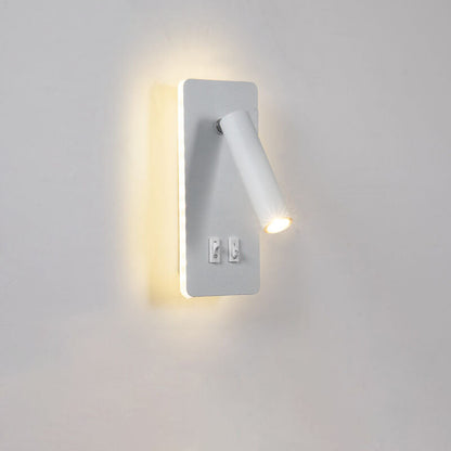 Adjustable LED Wall Sconce with Backlight – Rotatable Reading Light for Bedroom & Hallway – Modern Spotlight for Bedside & Living Room