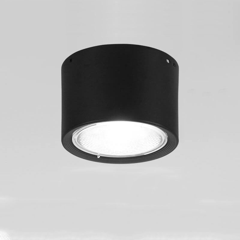 Modern Cylinder Surface Mount LED Downlight – Black White Beige Iron & Acrylic – 500 to 1200 Lumens Hardwired Fixture for Kitchen Hallway