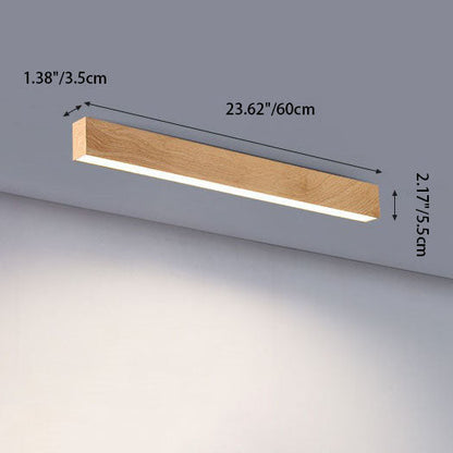 Hardwired Linear LED Ceiling Light with Natural Aluminum Frame & Acrylic Diffuser for Living Room, Bedroom & Entryway