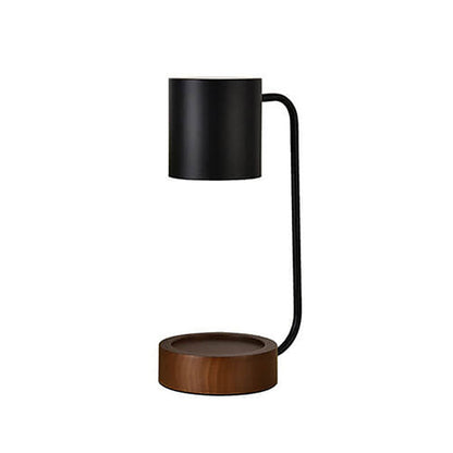 Wood & Metal Desk Lamp with GU10 Socket for Bedroom Nightstand Reading Study Room Office Task Lighting Plug-In Accent Light 6.7"