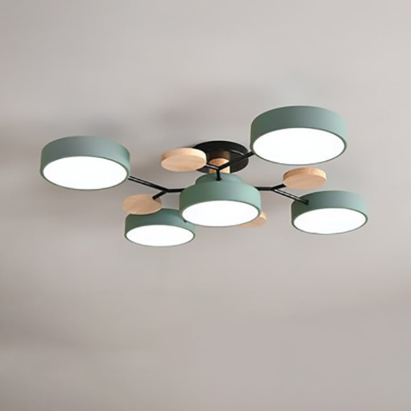 Modern Branch Sphere Semi-Flush Ceiling Light with Integrated LED for Bedrooms & Living Spaces