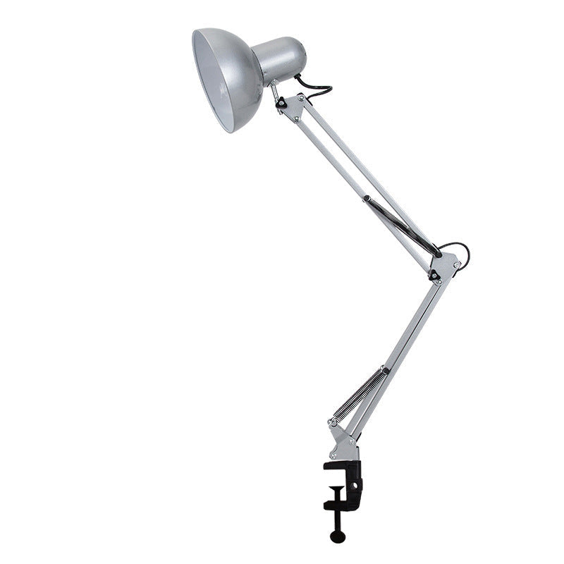 Clamp-On Task Light with Pivoting Arm for Home Office, Bedroom & Study Desk – E26 Socket, Industrial Metal Build, Space-Saving Mount for Rea