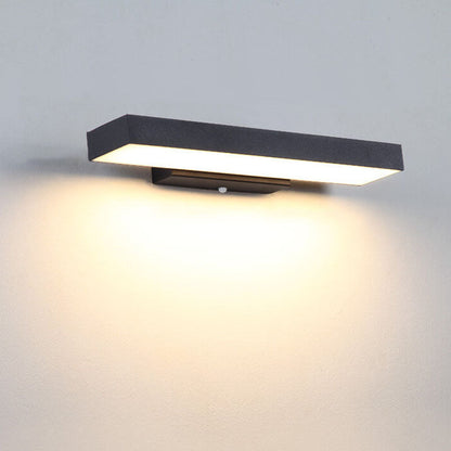 Outdoor Motion Sensor LED Wall Light - Slim Waterproof Porch Sconce for Entryway, Patio & Garage