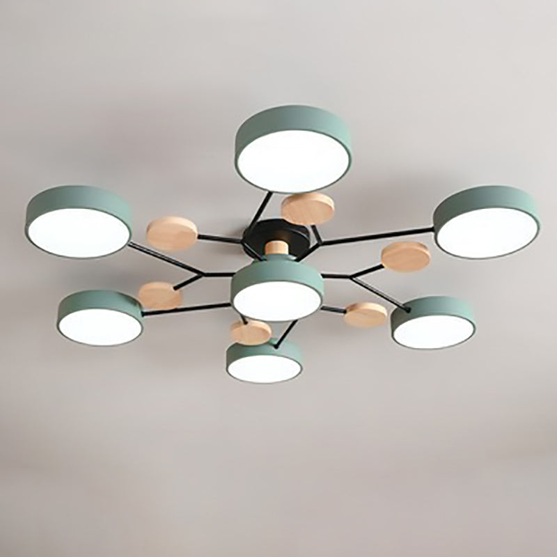 Modern Branch Sphere Semi-Flush Ceiling Light with Integrated LED for Bedrooms & Living Spaces