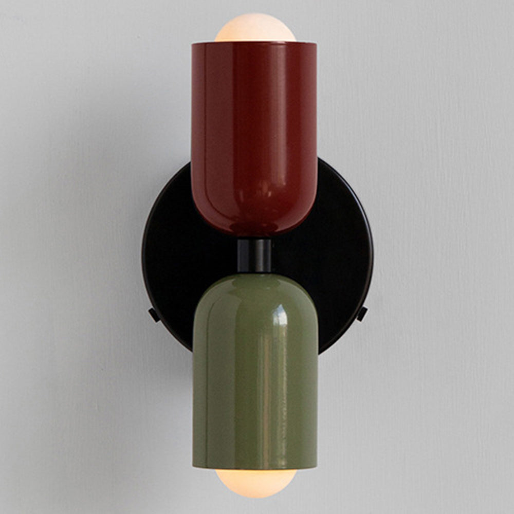 Glass Sconce Dual-Direction Fixture Green 4.7 in Contemporary Bedside Hallway Uplighter Downlighter for Home Apartment Lounge Passage Ambien