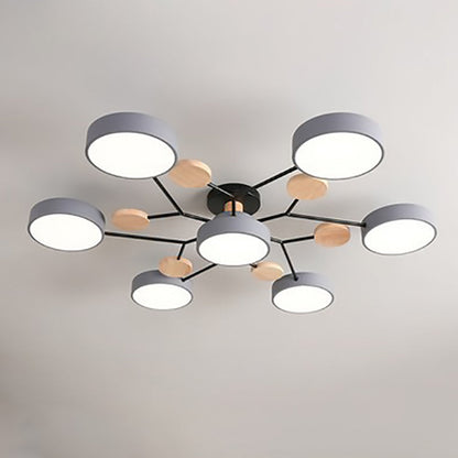 Modern Branch Sphere Semi-Flush Ceiling Light with Integrated LED for Bedrooms & Living Spaces
