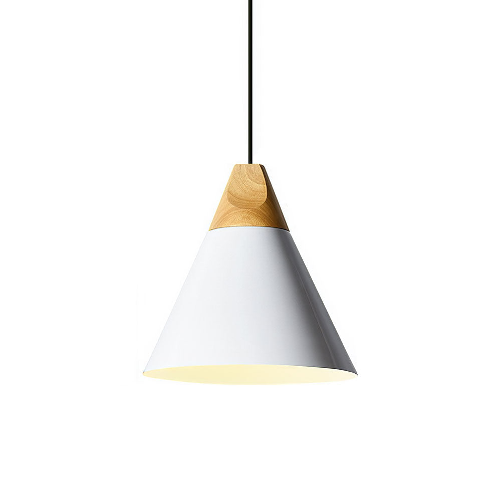 Aluminum & Wood Hanging Lamp E27 Socket Gray Black White Yellow Kitchen Island Dining Table Overhead Fixture Scandinavian Style Modern Minim