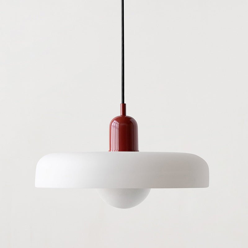 Art Glass Dome Pendant Light Fixture with Adjustable Cord for Kitchen Island Dining Room Bedroom | Modern Round Ceiling Hanging Lamp