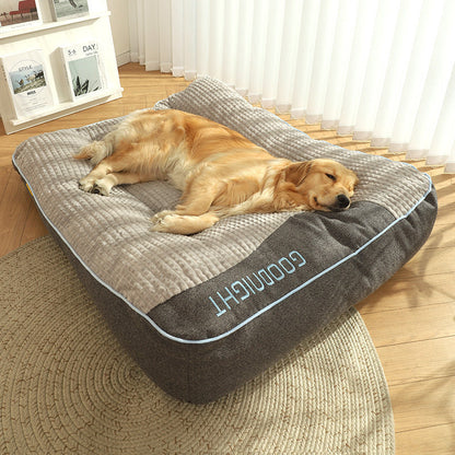 Plush Bolster Pet Lounger with Supportive Rim for Medium to Large Dogs – Cushioned Sleeping Pad in Brown – Removable Washable Cover – 31 × 2