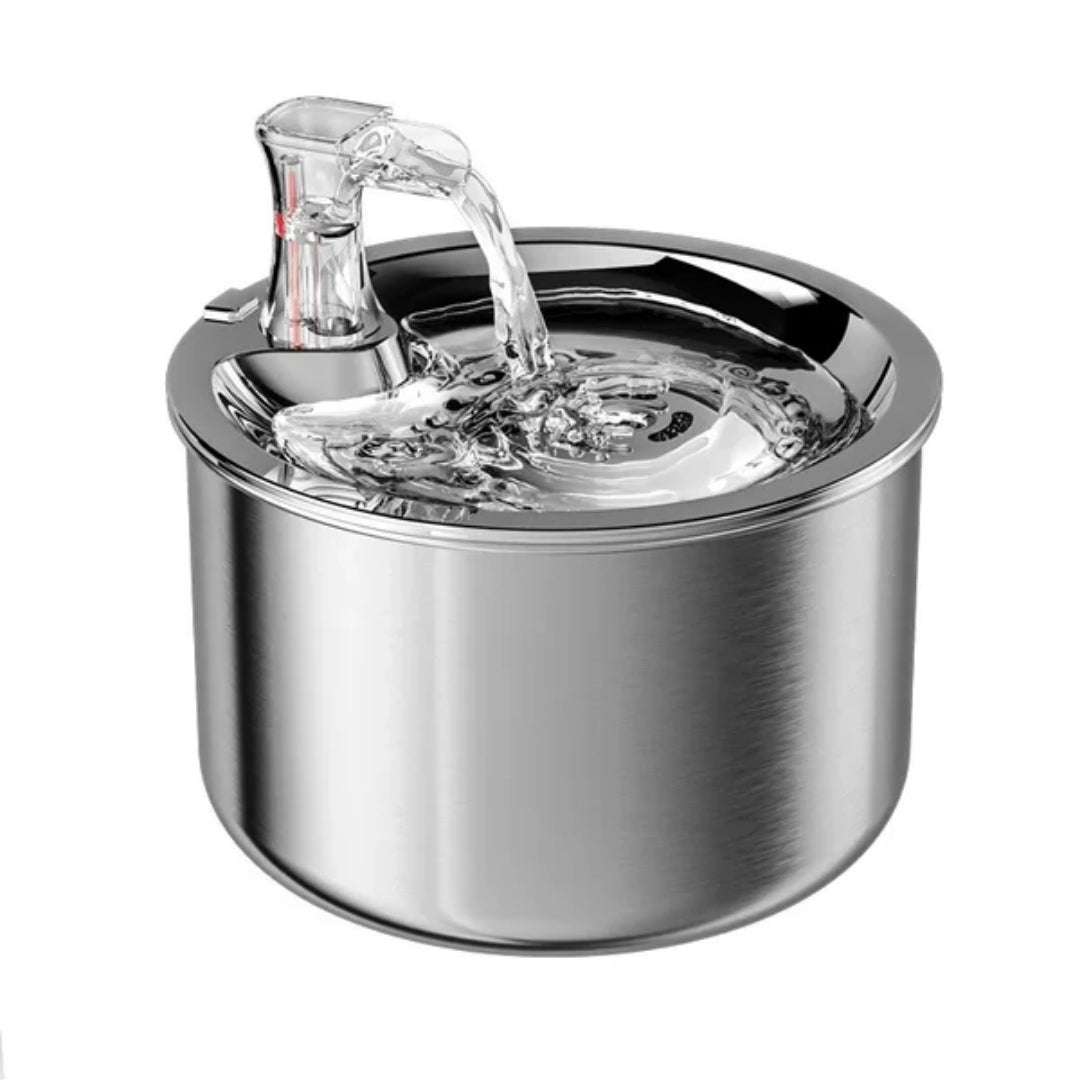 Motion-Activated Pet Water Fountain with 4-Stage Filtration for Cats & Dogs – Stainless Steel 68 oz Automatic Drinking Station