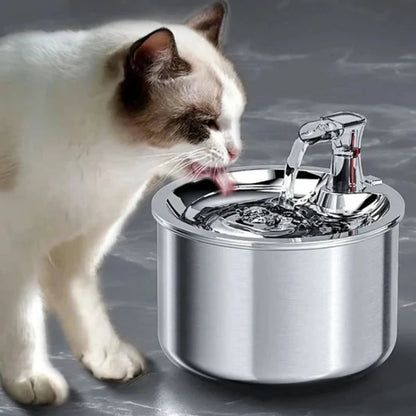 Motion-Activated Pet Water Fountain with 4-Stage Filtration for Cats & Dogs – Stainless Steel 68 oz Automatic Drinking Station