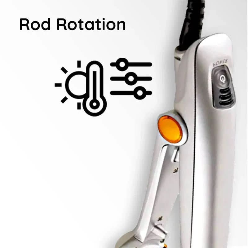 Heated Ceramic Barrel Hair Styler with Auto-Rotate Brush & 3 Temperature Settings for Volume and Curls