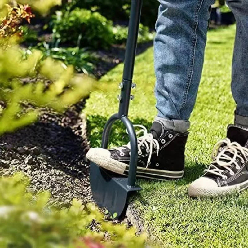 Manual Lawn Edger with Serrated Half-Moon Blade for Garden Beds, Pathways & Turf Trimming | Steel Step Tool for Yard Edging & Border Cutting