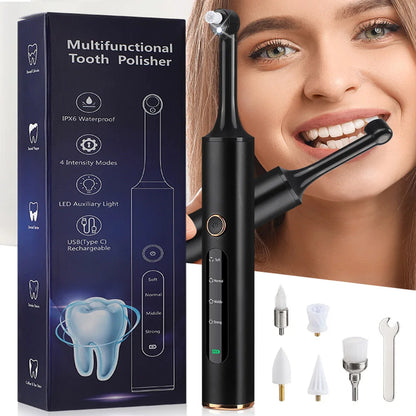 Polissoir dentaire 5 en 1, polisseur et nettoyeur de dents rechargeable avec éliminateur de tartre, kit de soins dentaires à domicile