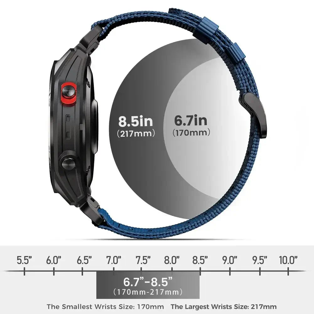 Tactical Woven Smartwatch Strap | Quick-Release Replacement Band for Fitness Tracking | Adjustable Lightweight Nylon Wristband