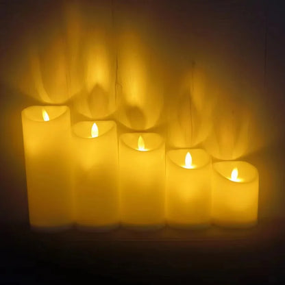 Battery-Powered LED Pillar Candle 4 Inch Realistic Flicker Ivory Wax-Effect Indoor Decor Safe Lighting for Bedroom Living Room Dining Table