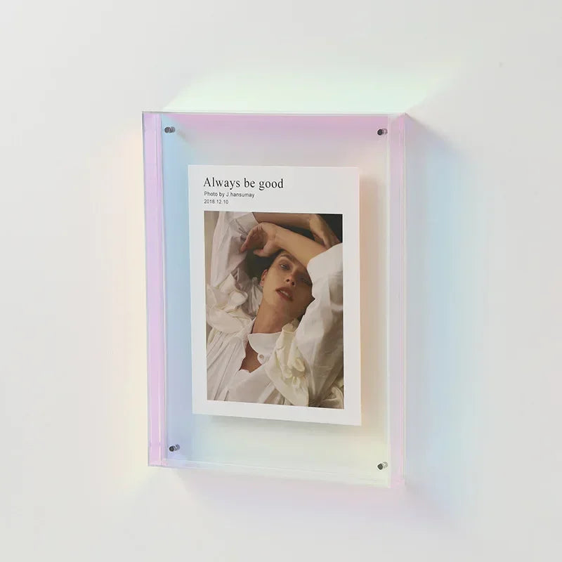 Clear Acrylic Photo Frame with Stand | Double-Sided Desktop Display for Pictures & Postcards | Freestanding Picture Holder