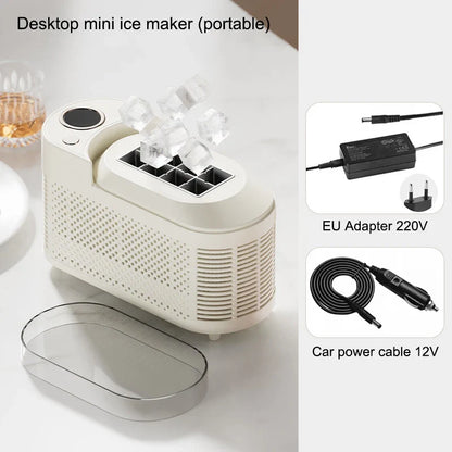 Countertop Ice Maker Machine 120W Rapid Cube Production Portable Travel Bar Office Kitchen Caravan Camping Beverage Chilling Appliance Light