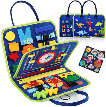 Tableau d'éveil Montessori | Jouet d'activité pour tout-petits avec 7 activités ludiques | Développe la motricité fine pour les enfants de 1 à 4 ans