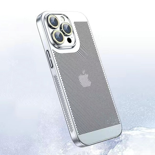 Coque de protection pour iPhone avec cadre métallique – Étui transparent et fin avec protection d'appareil photo et découpes précises pour une protection quotidienne contre les chutes