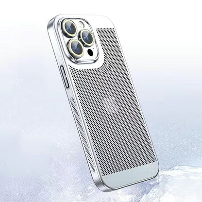 Coque de protection pour iPhone avec cadre métallique – Étui transparent et fin avec protection d'appareil photo et découpes précises pour une protection quotidienne contre les chutes
