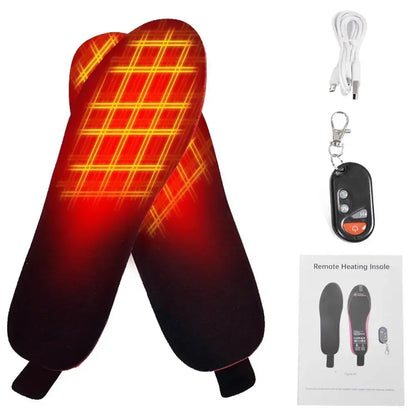 Rechargeable Heated Insoles with Remote Control | 3 Temperature Settings | Trimmable Electric Foot Warmers for Winter Outdoor Activities &