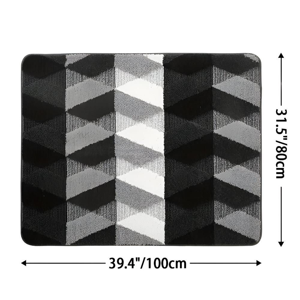 Sable Area Rug - Washable Microfiber, Non-Slip Geometric Design