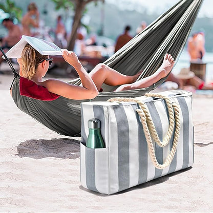 Sable Beach Bag - Large Waterproof Polyester Tote, Spacious Design for Women