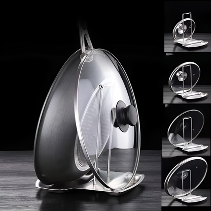 Sable Pot Lid and Spoon Holder - Stainless Steel, Space-Saving Design