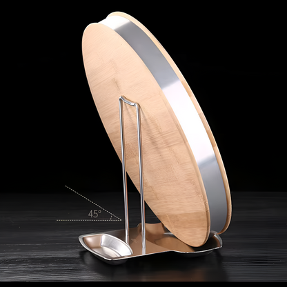 Sable Pot Lid and Spoon Holder - Stainless Steel, Space-Saving Design