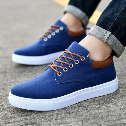 Canvas Sneakers for Men with Platform Sole – Casual Lace-Up Shoes for Work, Weekends & Everyday Wear
