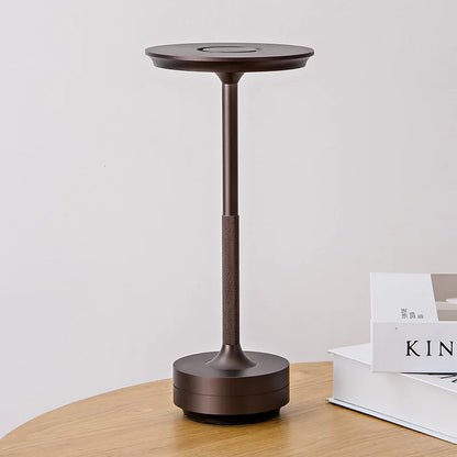 USB Rechargeable LED Desk Lamp with Touch Dimmer Control in Matte Aluminum Finish for Bedside, Dining Room, Office & Patio Use