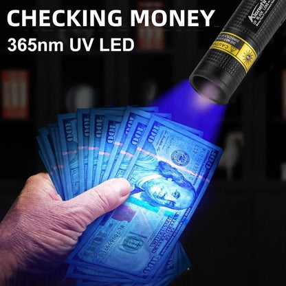 Compact UV Flashlight | 365nm Blacklight with USB Rechargeable Battery | Ideal for Pet Stain Detection