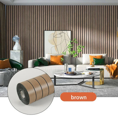 Self-Adhesive Vinyl Slatted Panel 16 in x 118 in Peel and Stick Textured Covering for Walls Ceilings Cabinets Waterproof Mold-Resistant PVC