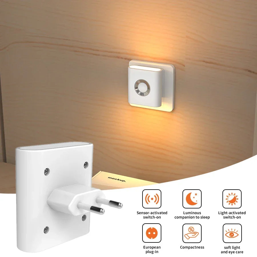 Veilleuse LED à détecteur de mouvement à brancher, détection radar sur 3 m pour couloirs, chambres, salles de bain et escaliers, éclairage de sécurité automatique blanc chaud