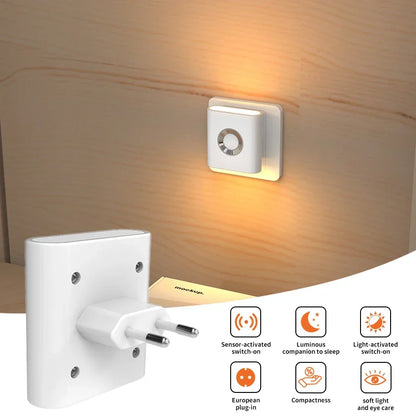 Veilleuse LED à détecteur de mouvement à brancher, détection radar sur 3 m pour couloirs, chambres, salles de bain et escaliers, éclairage de sécurité automatique blanc chaud